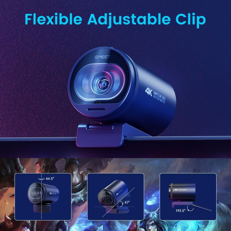 Cámara web EMEET S600 4K para streaming con sensor Sony de 1/2.5"