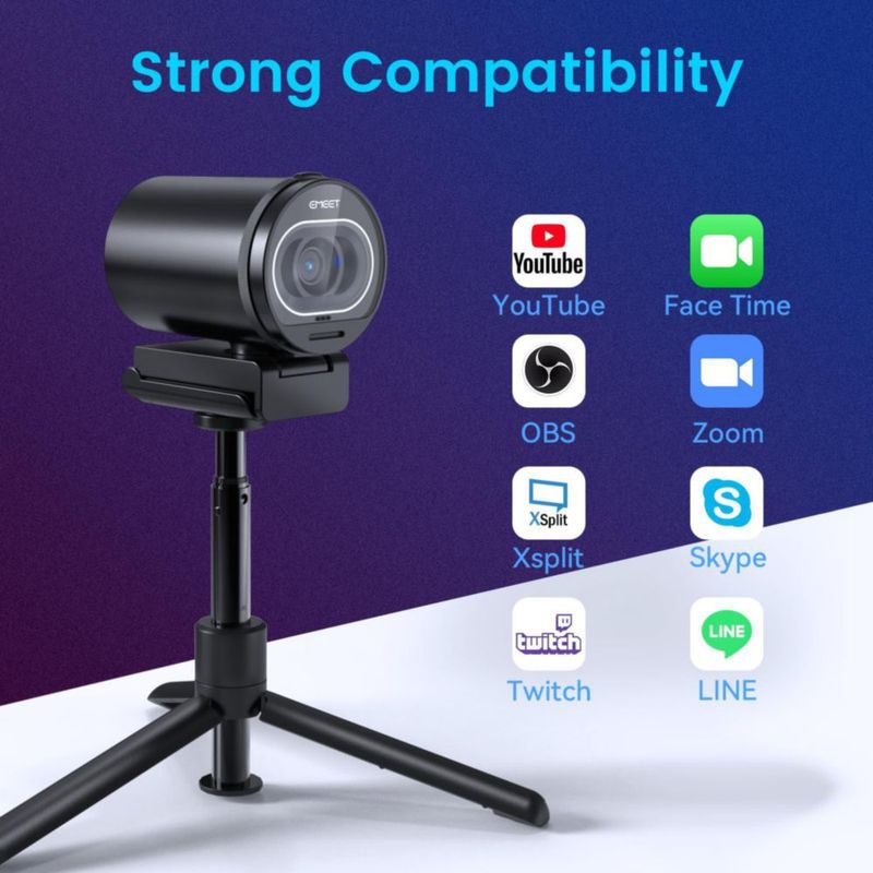 Cámara web EMEET S600 4K para streaming con sensor Sony de 1/2.5"