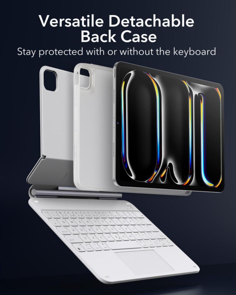 Funda con teclado ESR para iPad Pro de 11 pulgadas con soporte de 5.ª generación color blanco
