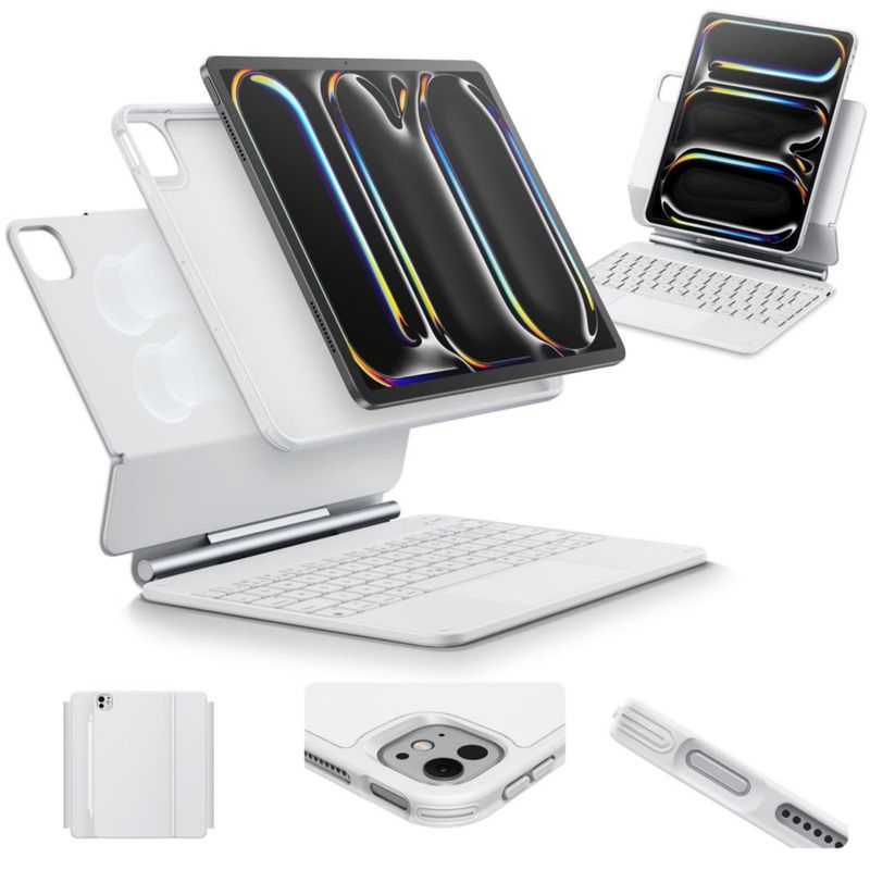 Funda con teclado ESR para iPad Pro de 11 pulgadas con soporte de 5.ª generación color blanco