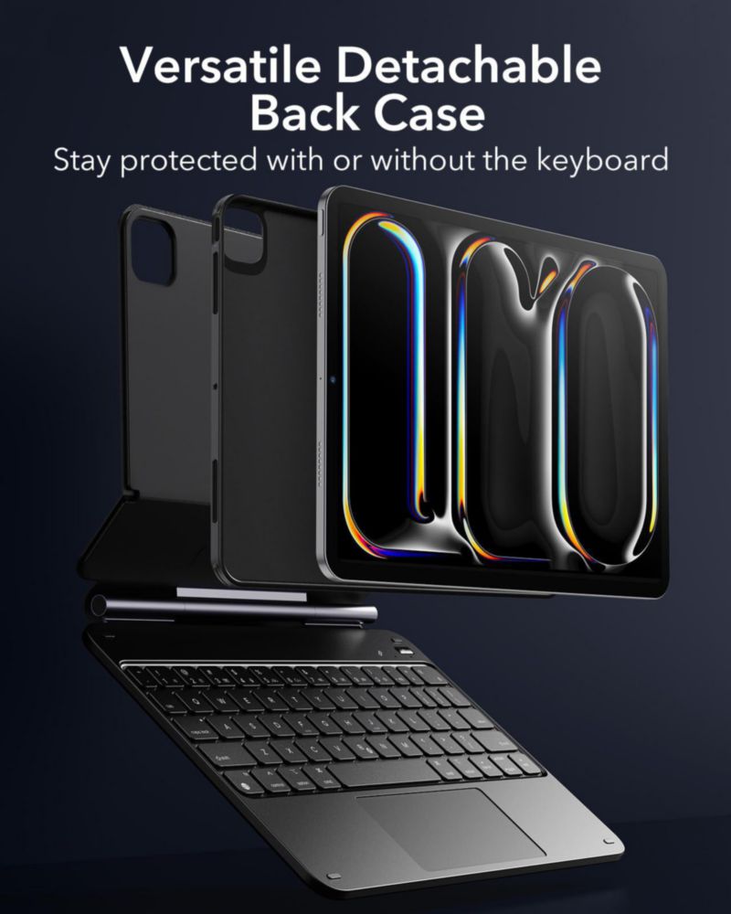 Funda con teclado ESR para iPad Pro de 11 pulgadas con soporte de 5.ª generación color negro