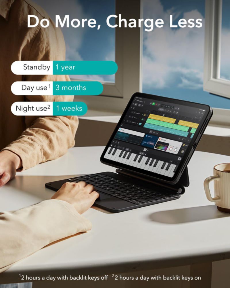Funda con teclado ESR para iPad Pro de 11 pulgadas con soporte de 5.ª generación color negro