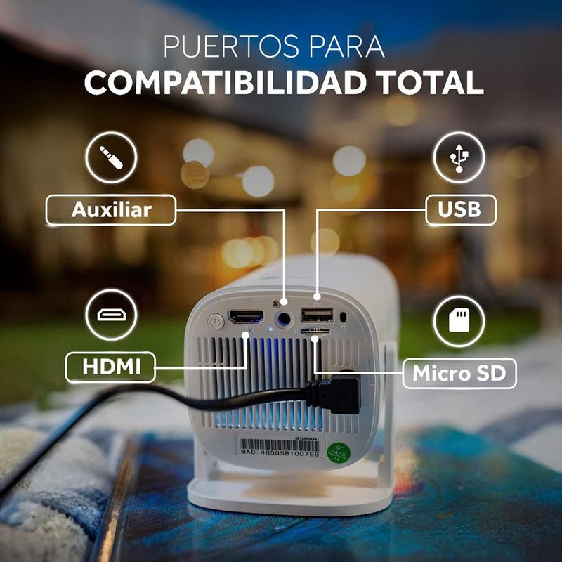 Proyector Portátil Select Power PROJ-SP Android Wifi Bluetooth Resolución HD