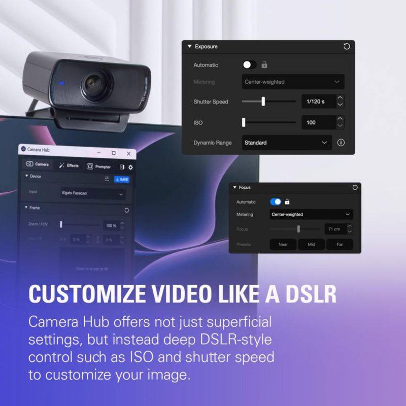 Cámara web Elgato Facecam MK.2 Full HD 1080p para streaming en PC/Mac