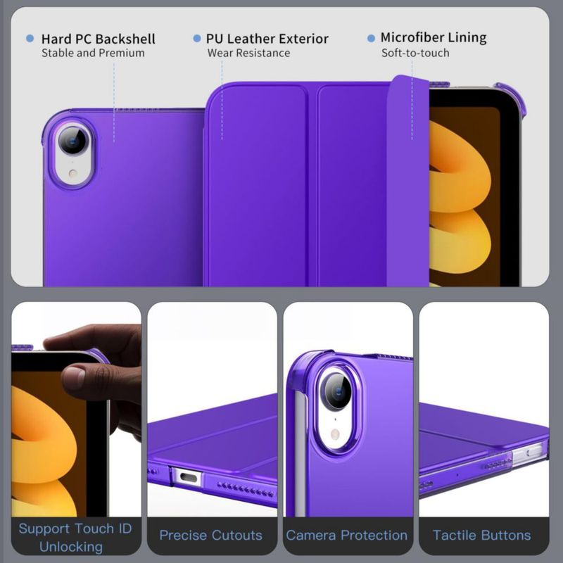 Funda MoKo para iPad Mini 7 (A17 Pro) 8.3 pulgadas 2024 iPad Mini 6 8.3 pulgadas 2021