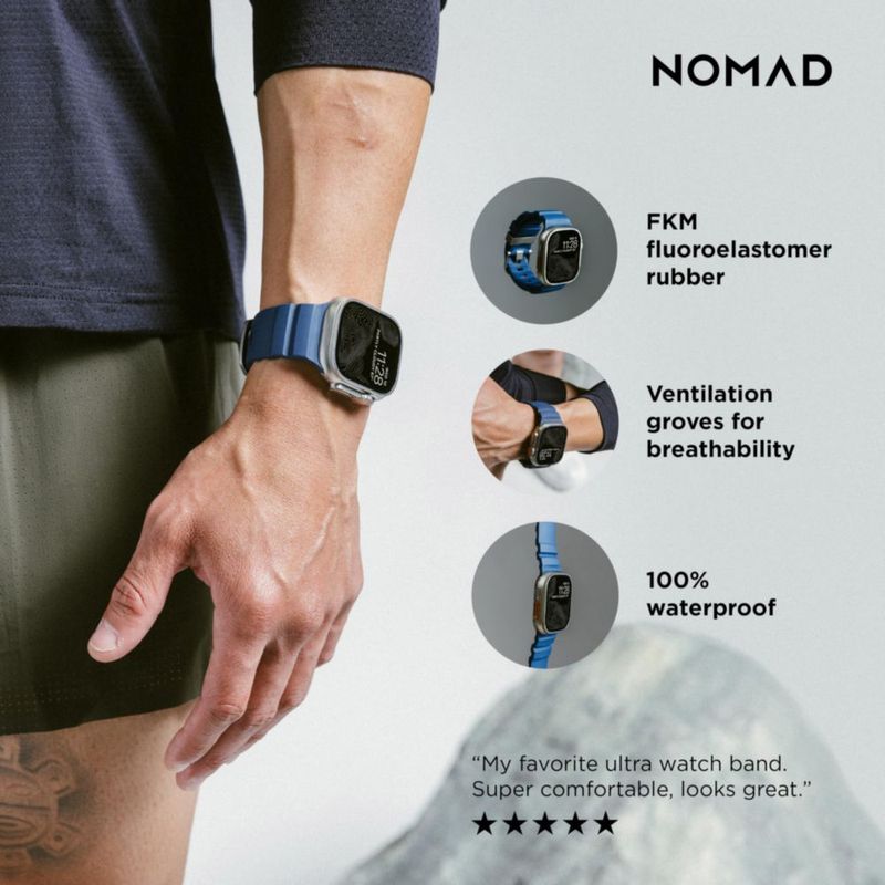 Correa para Apple Watch NOMAD Rocky Point azul atlántico 46/49 mm