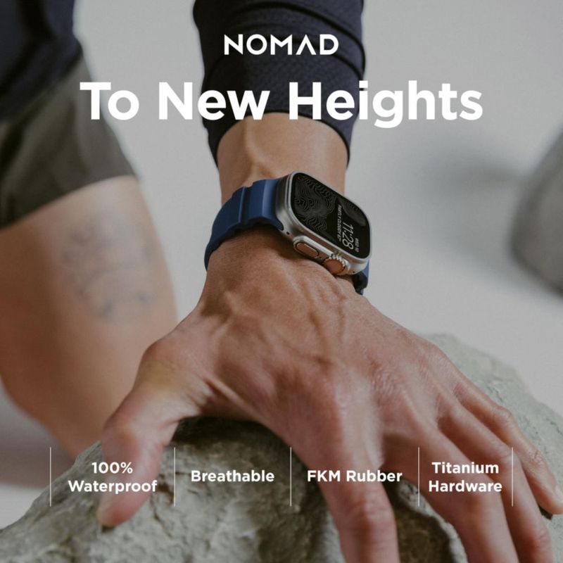 Correa para Apple Watch NOMAD Rocky Point azul atlántico 46/49 mm