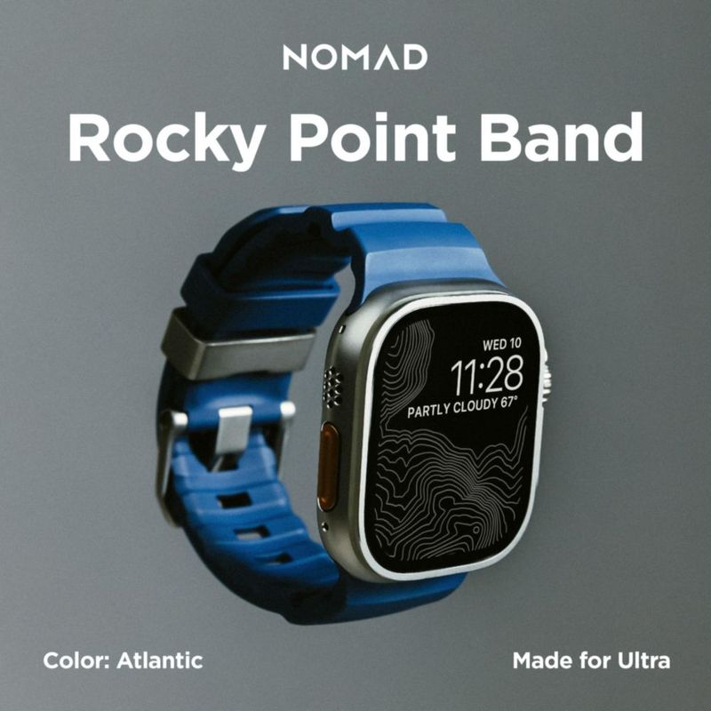Correa para Apple Watch NOMAD Rocky Point azul atlántico 46/49 mm