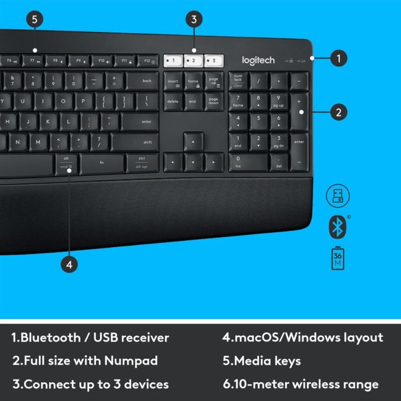 Combinación de teclado y ratón Logitech MK850 Performance