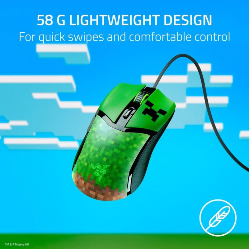 Ratón para juegos Razer Cobra Lightweight 58g 8500 DPI Minecraft