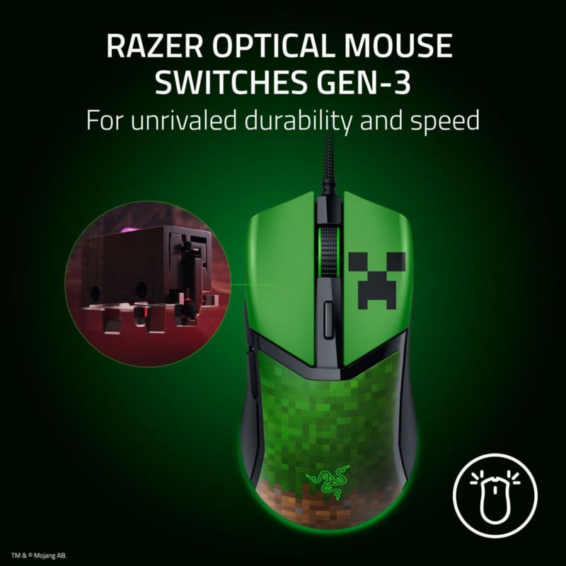 Ratón para juegos Razer Cobra Lightweight 58g 8500 DPI Minecraft