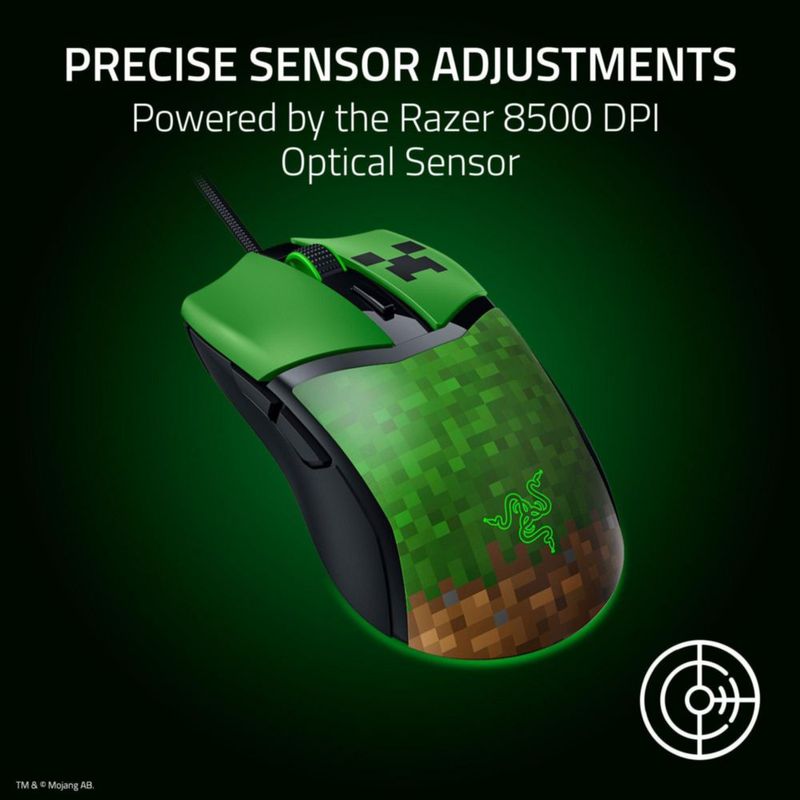 Ratón para juegos Razer Cobra Lightweight 58g 8500 DPI Minecraft