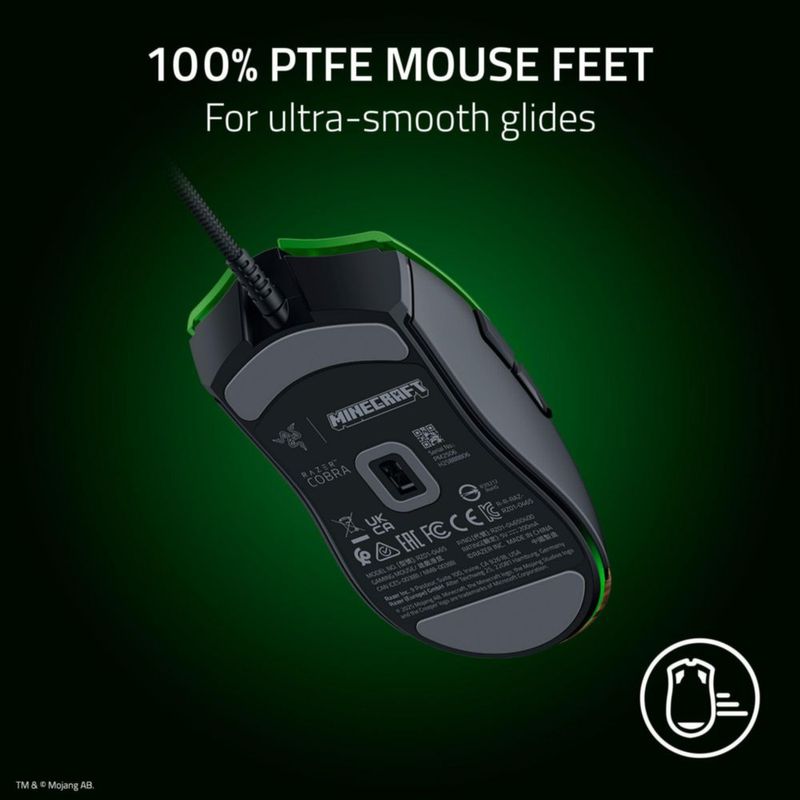Ratón para juegos Razer Cobra Lightweight 58g 8500 DPI Minecraft