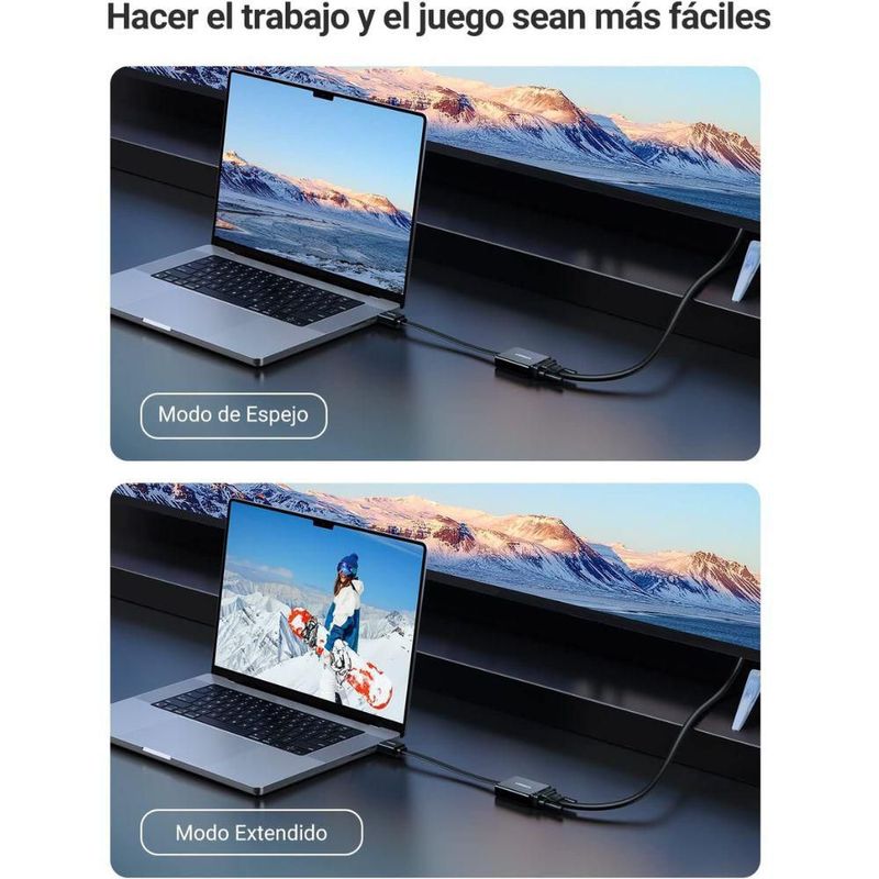 Convertidor UGREEN HDMI a VGA Full HD 1080p con Puerto de Audio 3.5mm