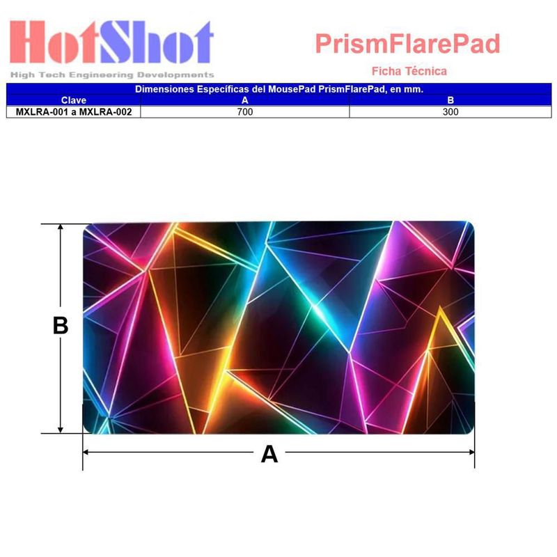 Alfombrilla Gamer MXLRA-002 PrismFlarePad Mousepad Grande