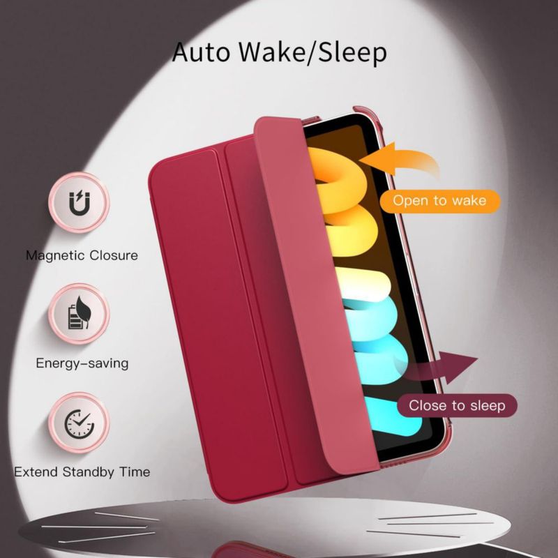 Funda para Tablet MoKo iPad Mini 7 8.3" Slim Soporte Vino Rojo