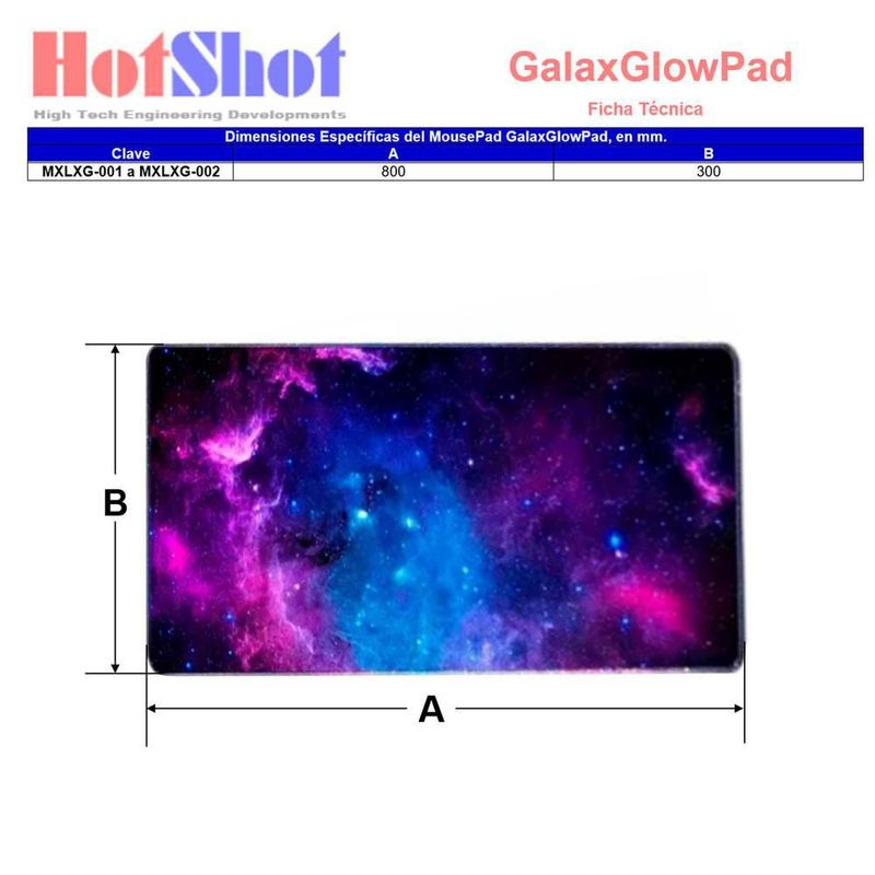 Mousepad Gamer MXLXG-001 GalaxGlowPad Mousepad Grande