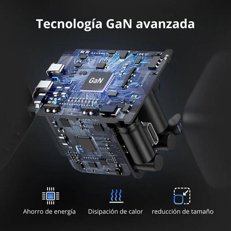 Mini Cargador Ugreen 20w Carga Rápida Pd Gan Usb C Color Gris