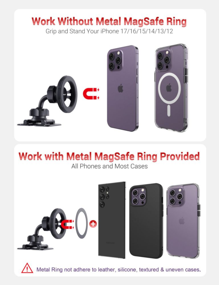 Soporte magnético para coche ProFezzion para iPhone MagSafe de metal