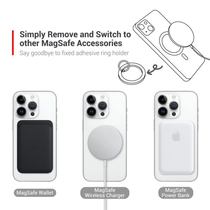 Soporte de anillos ProFezzion Thin Metal para iPhone 17/16/15/14/13/12
