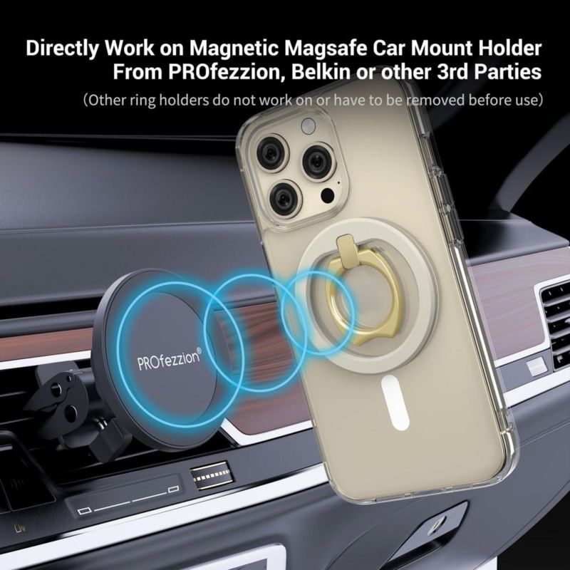 Soporte de anillos ProFezzion Thin Metal para iPhone 17/16/15/14/13/12