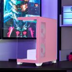 Gabinete xtreme pc crystal hive mini torre 5 fan argb pink