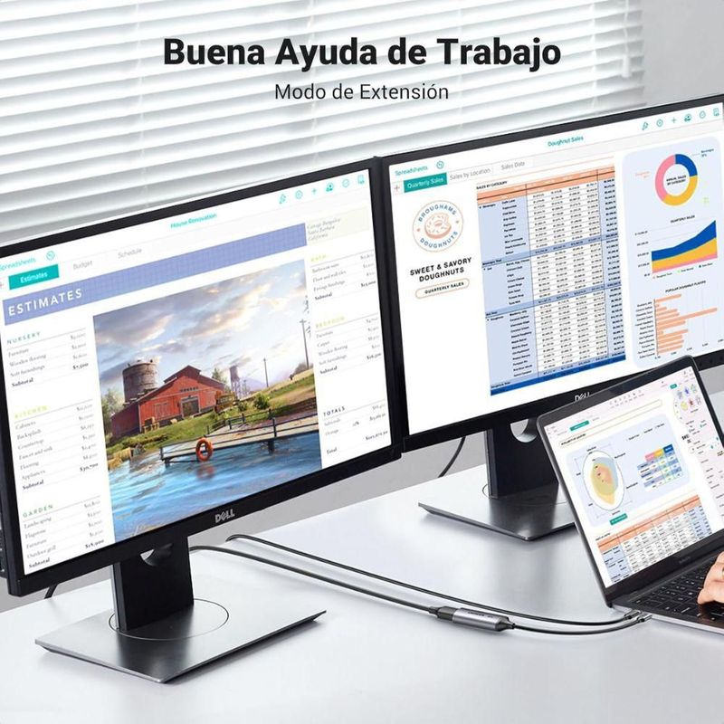 Adaptador UGREEN USB-C a DisplayPort 1.4 - 8K Ultra HD @60Hz y 4K @240Hz