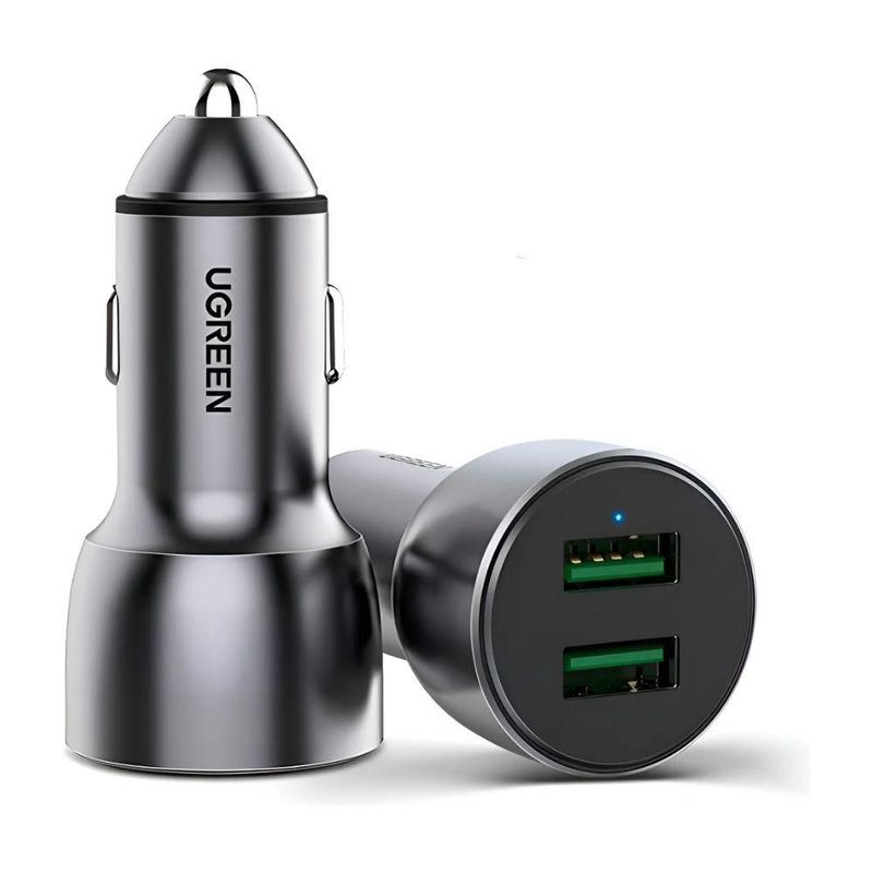 Cargador Auto Ugreen 10144 36w Dual Usb-a Qc 3.0 Aluminio