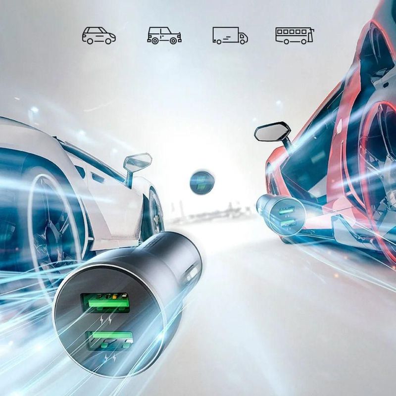 Cargador Auto Ugreen 10144 36w Dual Usb-a Qc 3.0 Aluminio