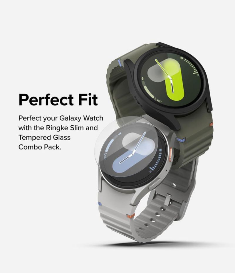 Funda y protector de pantalla de cristal Ringke Slim para Samsung Galaxy Watch 7 de 44 mm
