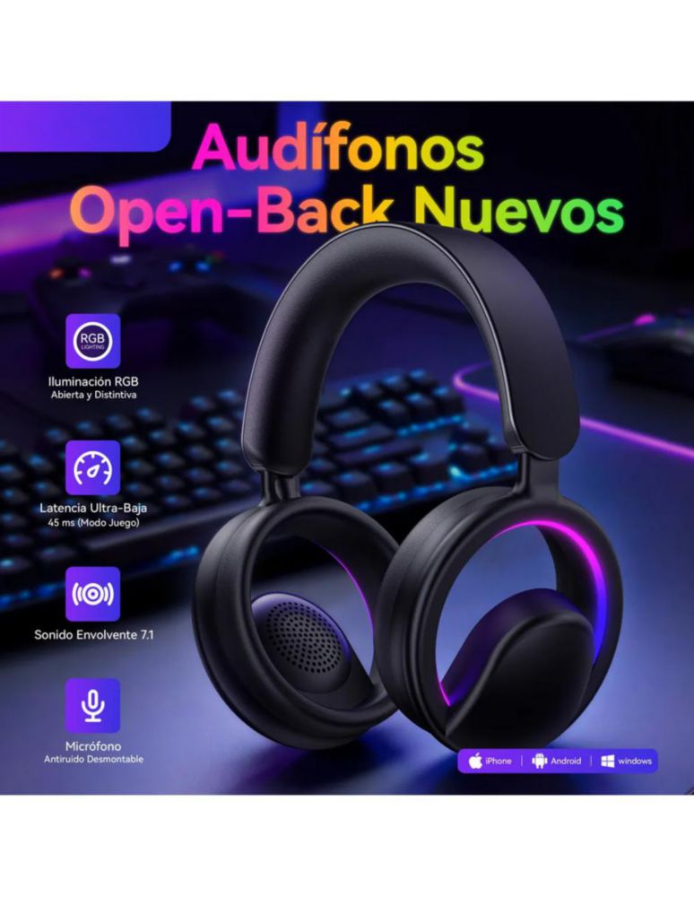 Audífonos Petukita Box B16 RGB Negro