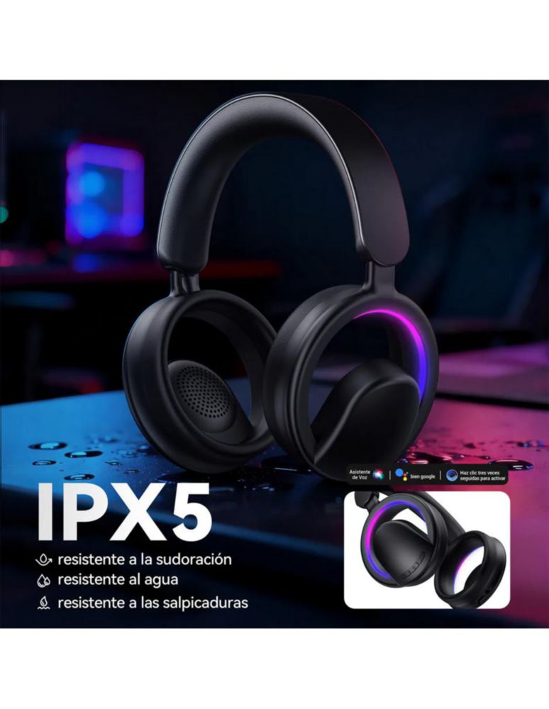Audífonos Petukita Box B16 RGB Negro
