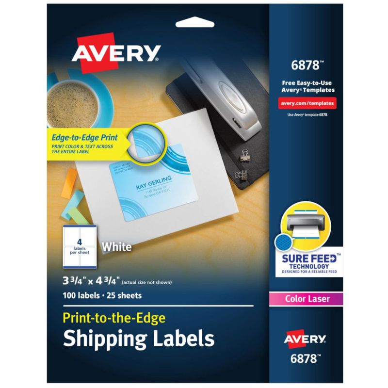 Etiquetas de envío Avery Printables 100 blancas (6878)