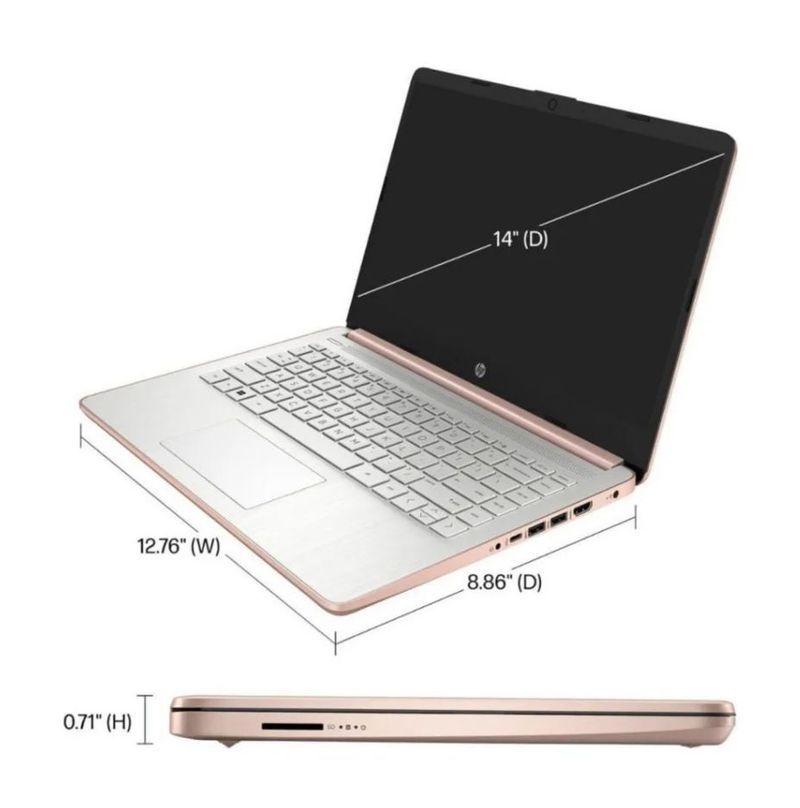Laptop Notebook HP 14-stream Intel N150 4gb Ram, 128gb Ssd Pale Rose