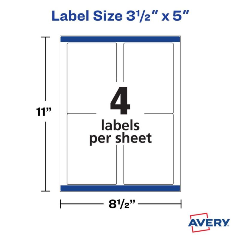 Etiquetas de envío Impresoras láser Avery Printable 400 5168