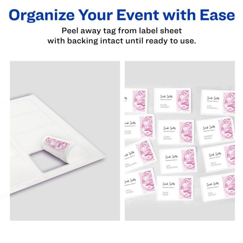 Etiquetas de identificación Avery 5395 Flexible Printable 400 Matte White