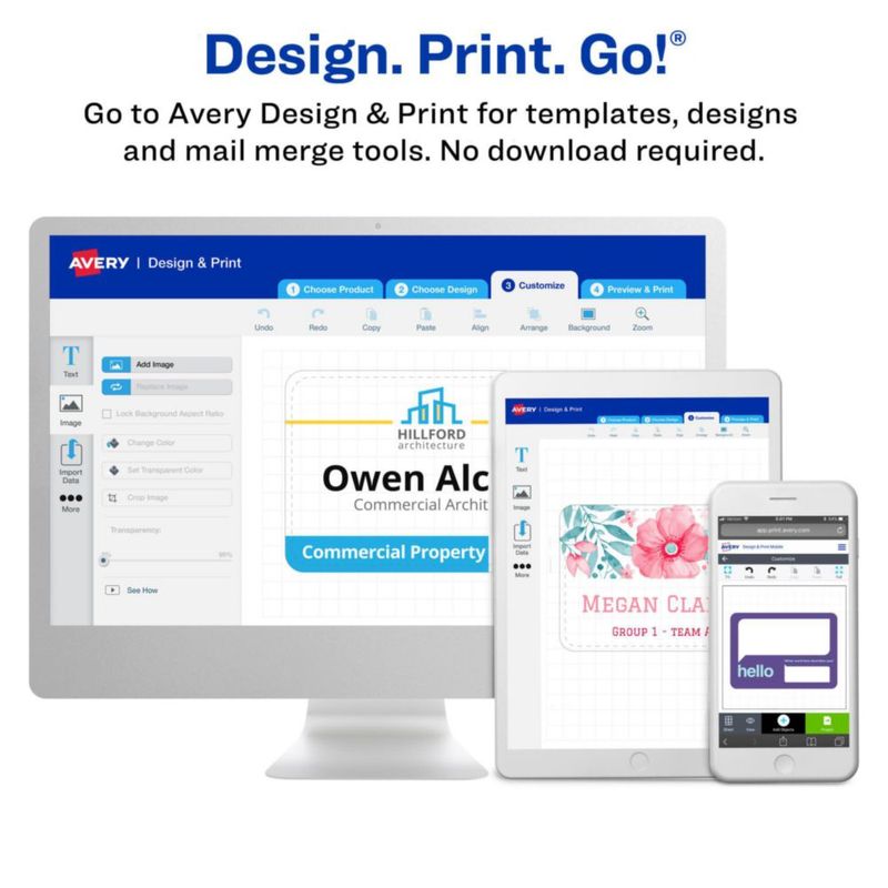 Etiquetas de identificación Avery 5395 Flexible Printable 400 Matte White