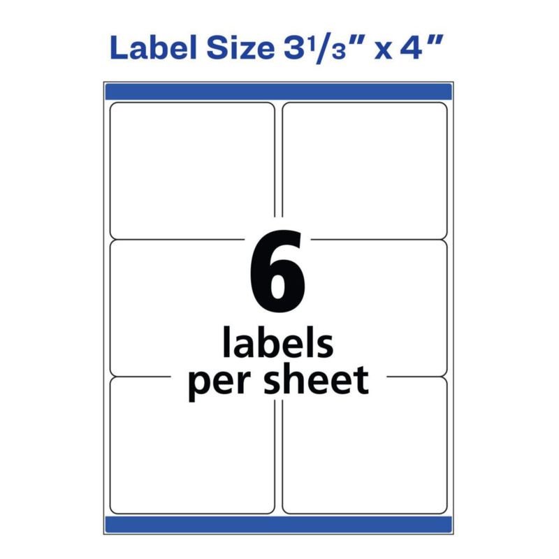 Etiquetas de envío Avery Printables 150 blancas (5264)