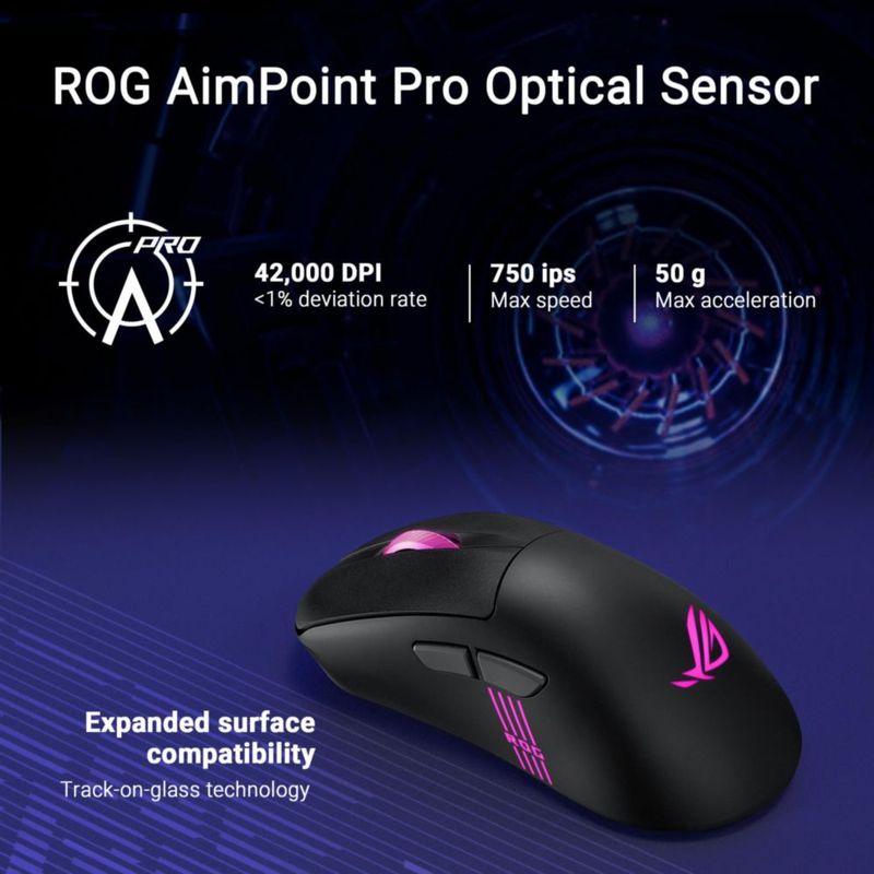 Mouse Gamer ASUS ROG Keris II Origin Inalámbrico 65g 42K DPI