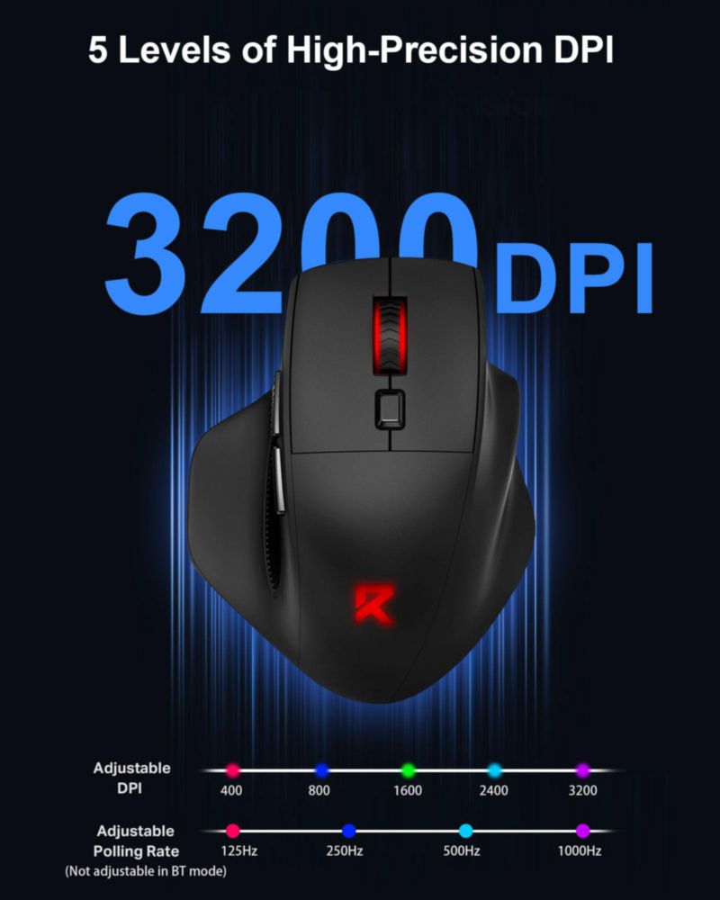 Ratón inalámbrico para juegos Redragon para manos grandes con RGB
