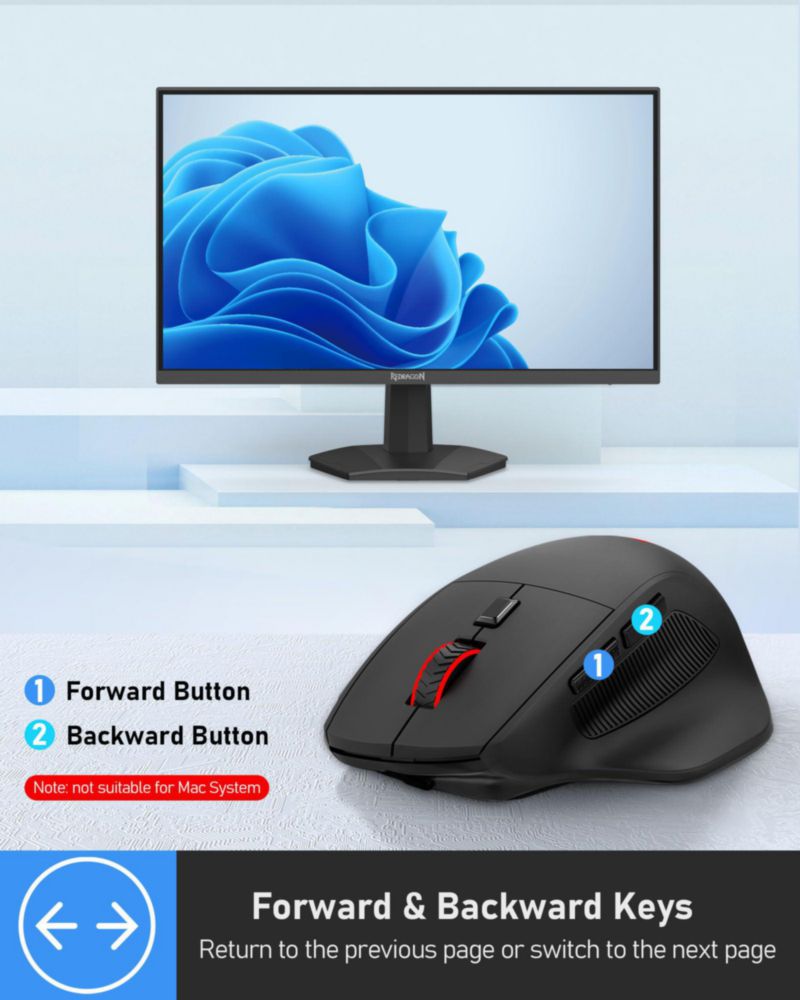 Ratón inalámbrico para juegos Redragon para manos grandes con RGB