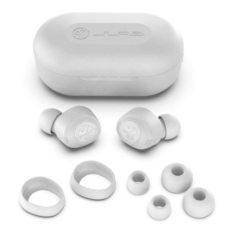 JLab JBuds Air True Wireless Audífonos Inalámbricos - Auriculares Bluetooth 5.0 IP55 Con Estuche de Carga - Blancos