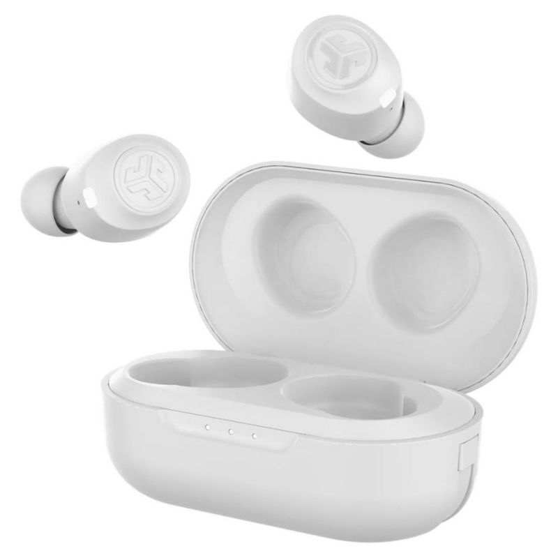 JLab JBuds Air True Wireless Audífonos Inalámbricos - Auriculares Bluetooth 5.0 IP55 Con Estuche de Carga - Blancos