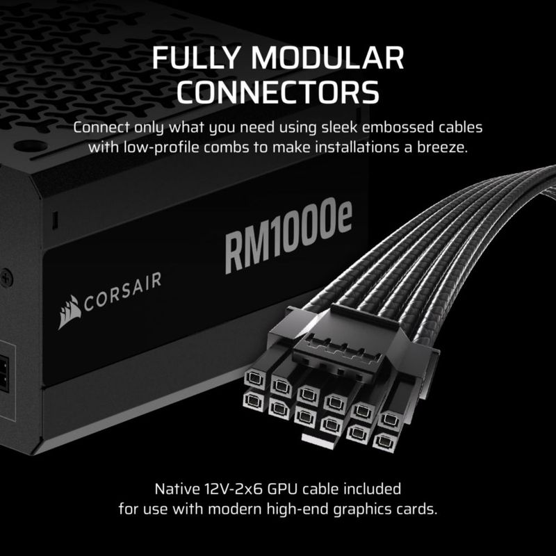 Fuente de alimentación Corsair RM1000e (2025) 1000W ATX 3.1 Gold