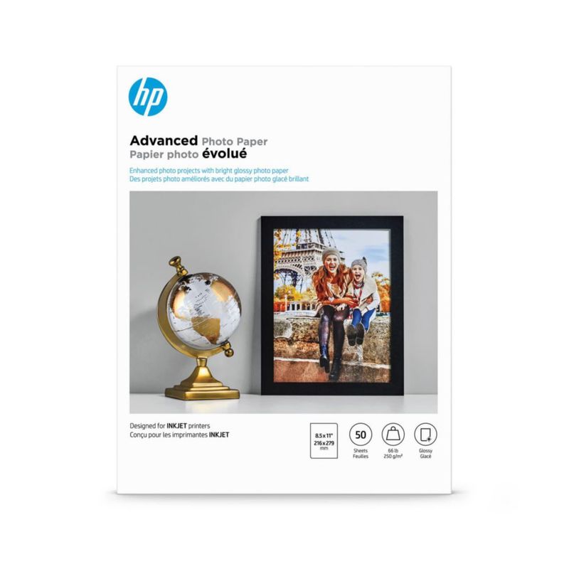 Papel fotográfico HP Advanced Glossy 8.5 x 11 pulgadas 50 hojas Q7853A
