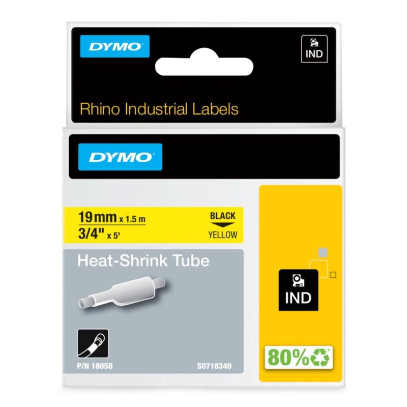 Etiquetas termorretráctiles DYMO Rhino Industrial tubo de 19 mm
