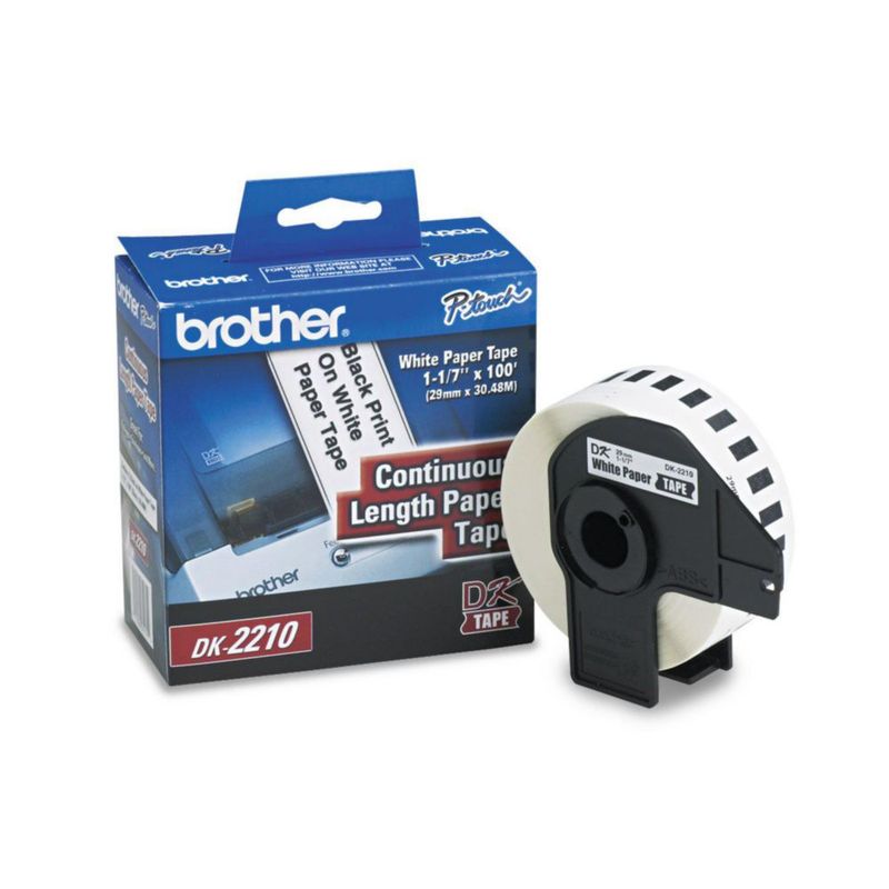 Cinta para impresora de etiquetas Brother Genuine DK-2210 de 29 mm x 304 m