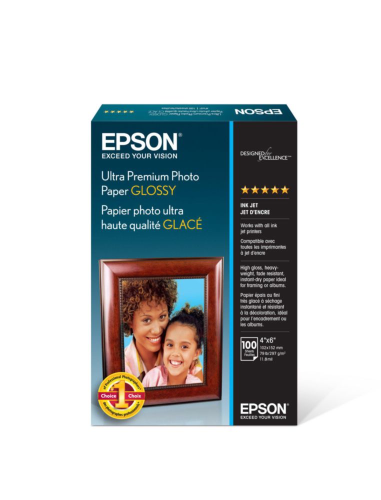 Papel fotográfico Epson Ultra Premium Glossy 4x6 (10 x 15 cm) 100 hojas