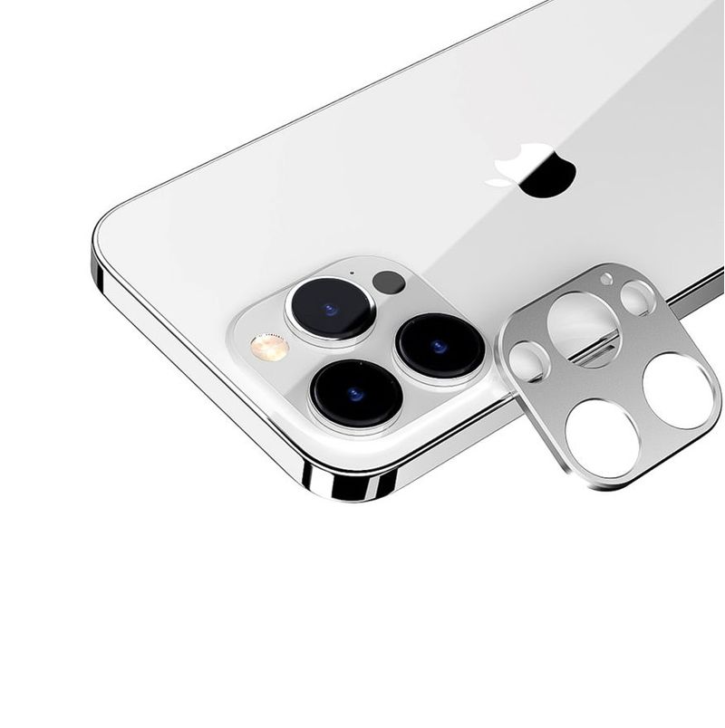 Protector de Lente de Cámara de Aluminio para iPhone 14 Pro y iPhone 14 Pro Max, lente no cubierta para mantener la resolución original - Plateado