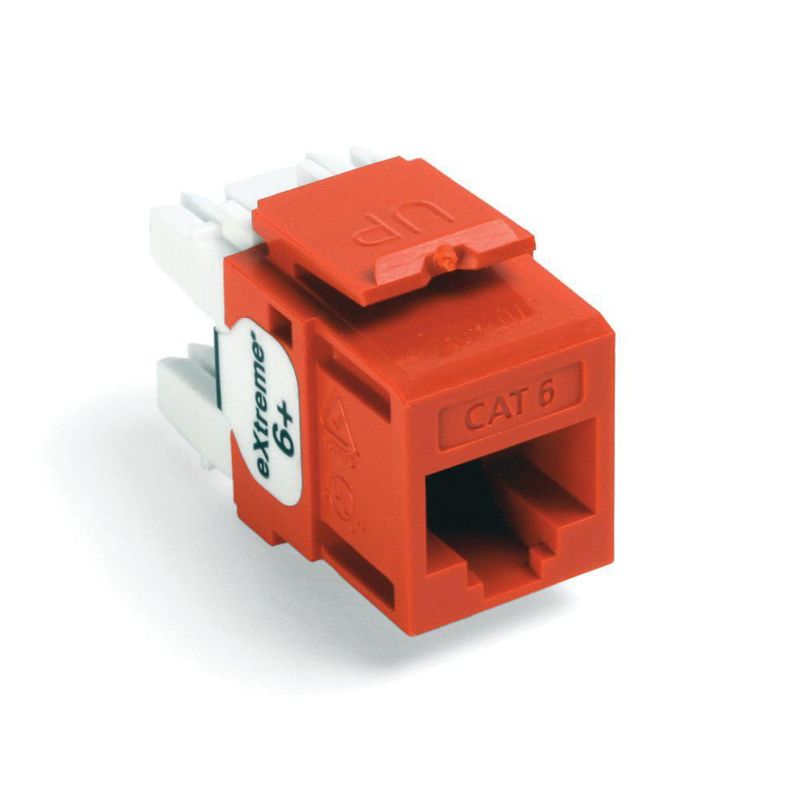Conector Leviton Extreme 6+ QuickPort CAT 6 paquete de 25 naranja